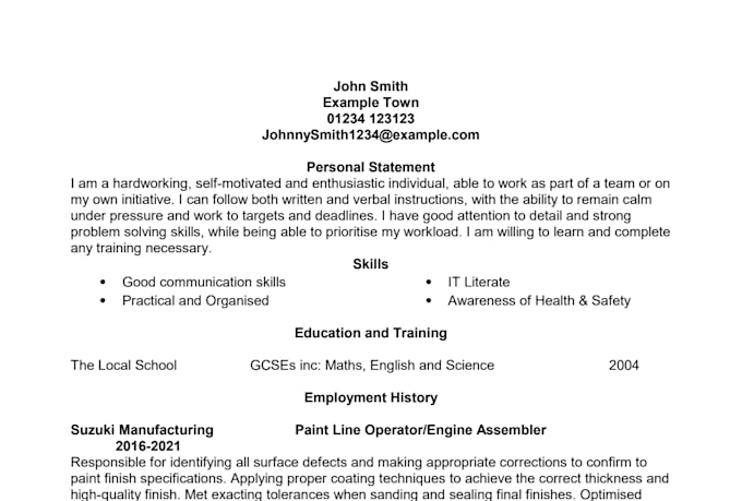 professionally polish and improve your CV